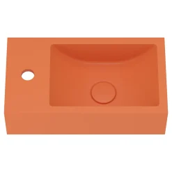 Harbour Concrete 400mm Wall Hung Cloakroom Basin - Burnt Orange