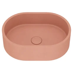 Harbour Concrete Small 400mm Oval Basin - Dusky Pink