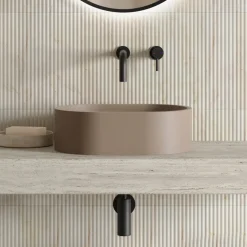 Harbour Concrete Small 400mm Oval Basin - Warm Clay