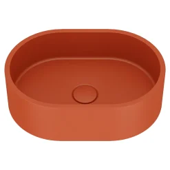 Harbour Concrete Small 400mm Oval Basin - Brick Red