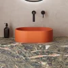 Harbour Concrete Small 400mm Oval Basin - Burnt Orange
