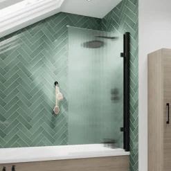 Harbour Contour 8mm Hinged Fluted Bath Screen - 1520 x 830mm