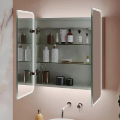 Harbour Design LED Mirrored Cabinet with Demister Pad & Shaver Socket - 600 x 700mm