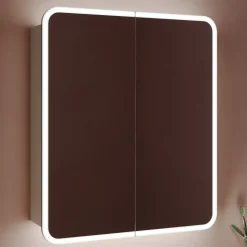 Harbour Design LED Mirrored Cabinet with Demister Pad & Shaver Socket - 600 x 700mm