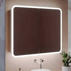 Harbour Design LED Mirrored Cabinet with Demister Pad & Shaver Socket - 800 x 700mm