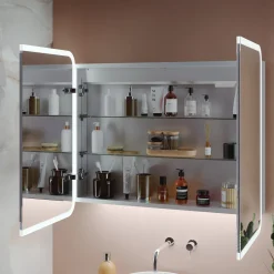 Harbour Design LED Mirrored Cabinet with Demister Pad & Shaver Socket - 800 x 700mm