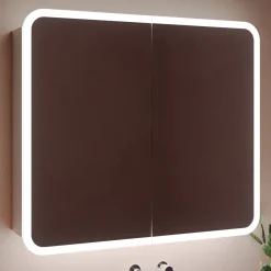 Harbour Design LED Mirrored Cabinet with Demister Pad & Shaver Socket - 800 x 700mm