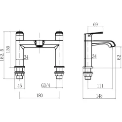 Harbour Essence Deck Mounted Bath Filler