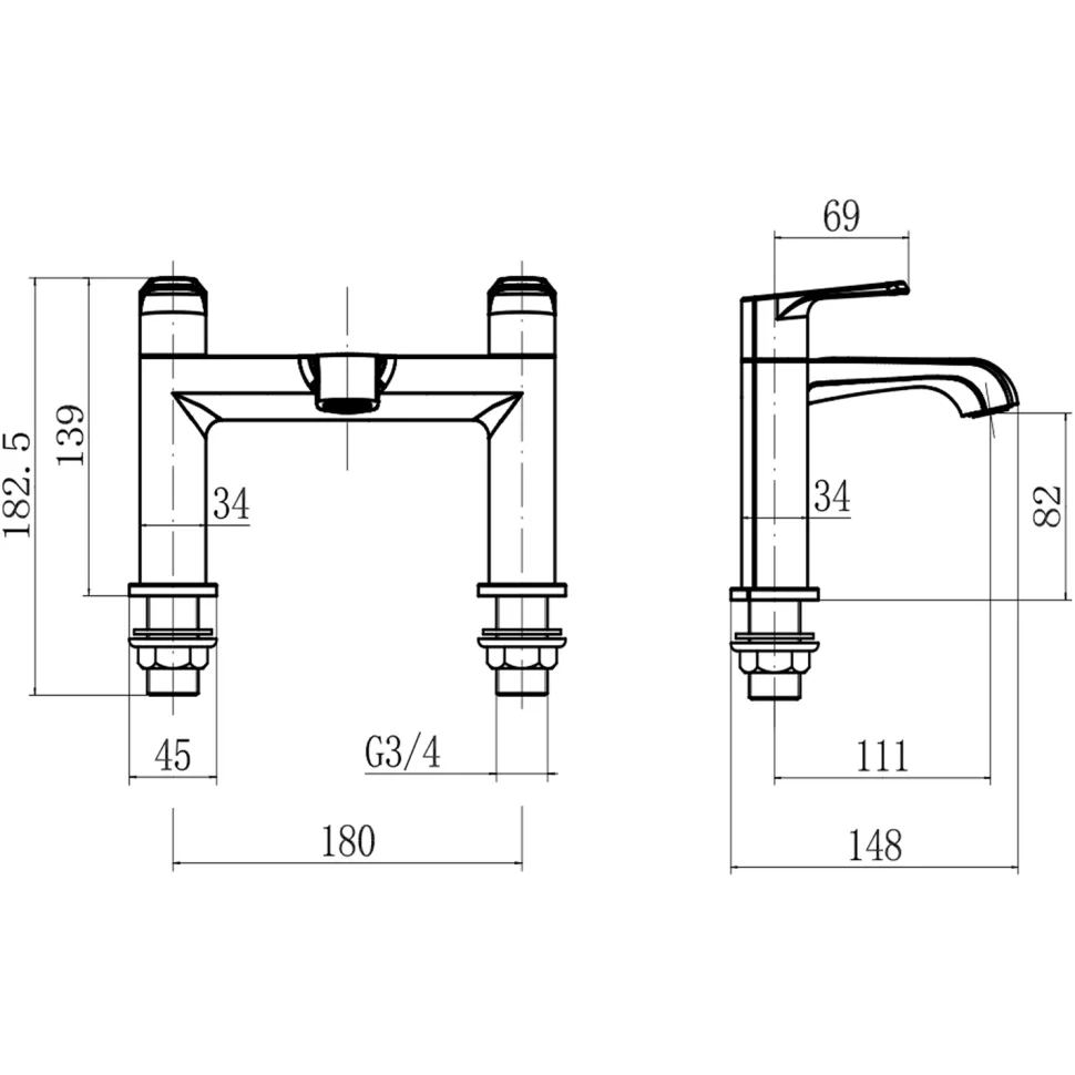 Harbour Essence Deck Mounted Bath Filler
