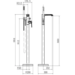Harbour Essence Freestanding Bath Shower Mixer Tap