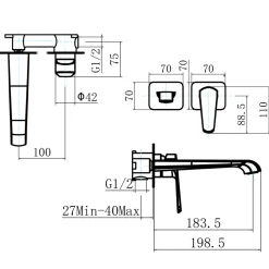 Harbour Essence Wall Mounted Basin Mixer Tap