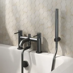 Harbour Fluted Deck Mounted Bath Shower Mixer Tap