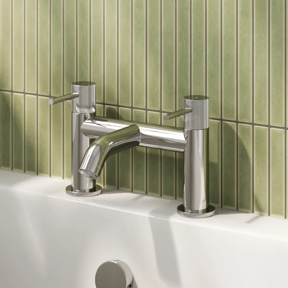 Harbour Fluted Deck Mounted Bath Mixer Tap
