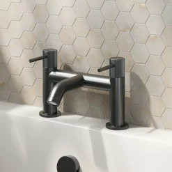 Harbour Fluted Deck Mounted Bath Mixer Tap
