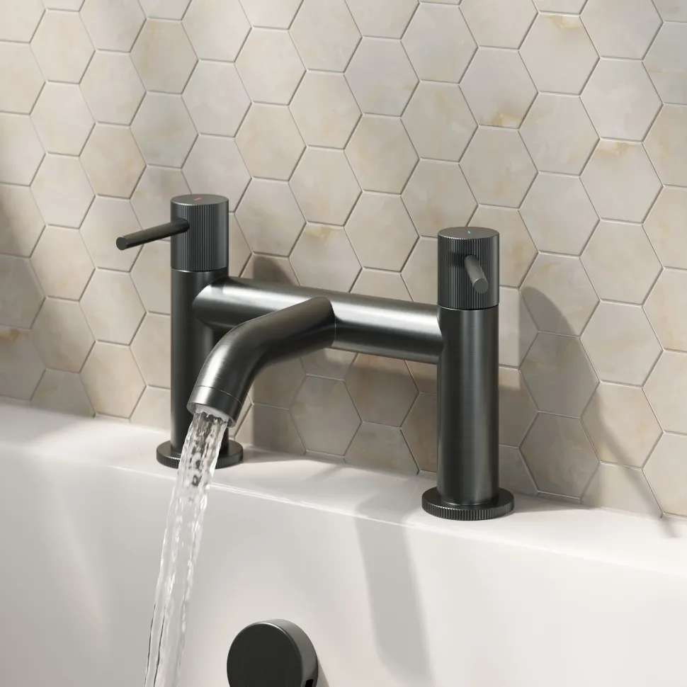 Harbour Fluted Deck Mounted Bath Mixer Tap