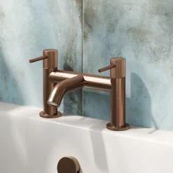 Harbour Fluted Deck Mounted Bath Mixer Tap
