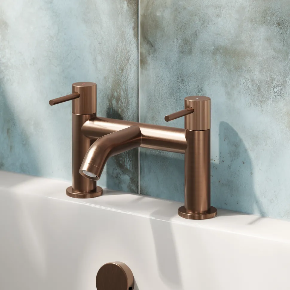Harbour Fluted Deck Mounted Bath Mixer Tap