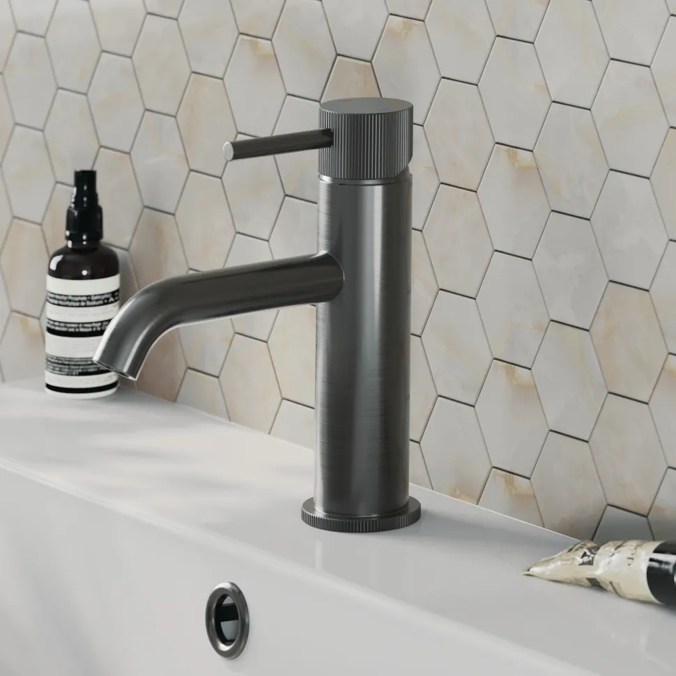 Harbour Fluted Mono Basin Mixer Tap & Waste