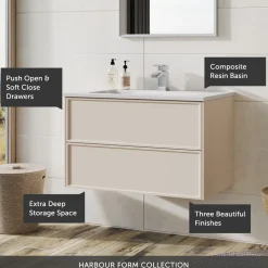 Harbour Form 600mm Wall Mounted Vanity Unit & Basin