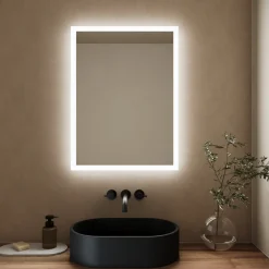 Harbour Glow LED Mirror with Demister Pad & Shaver Socket - 600 x 800mm
