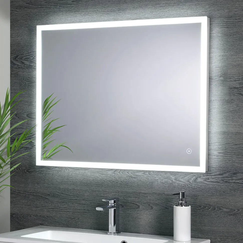 Harbour Glow LED Mirror with Demister Pad & Infrared Touch Button - 800 x 600mm