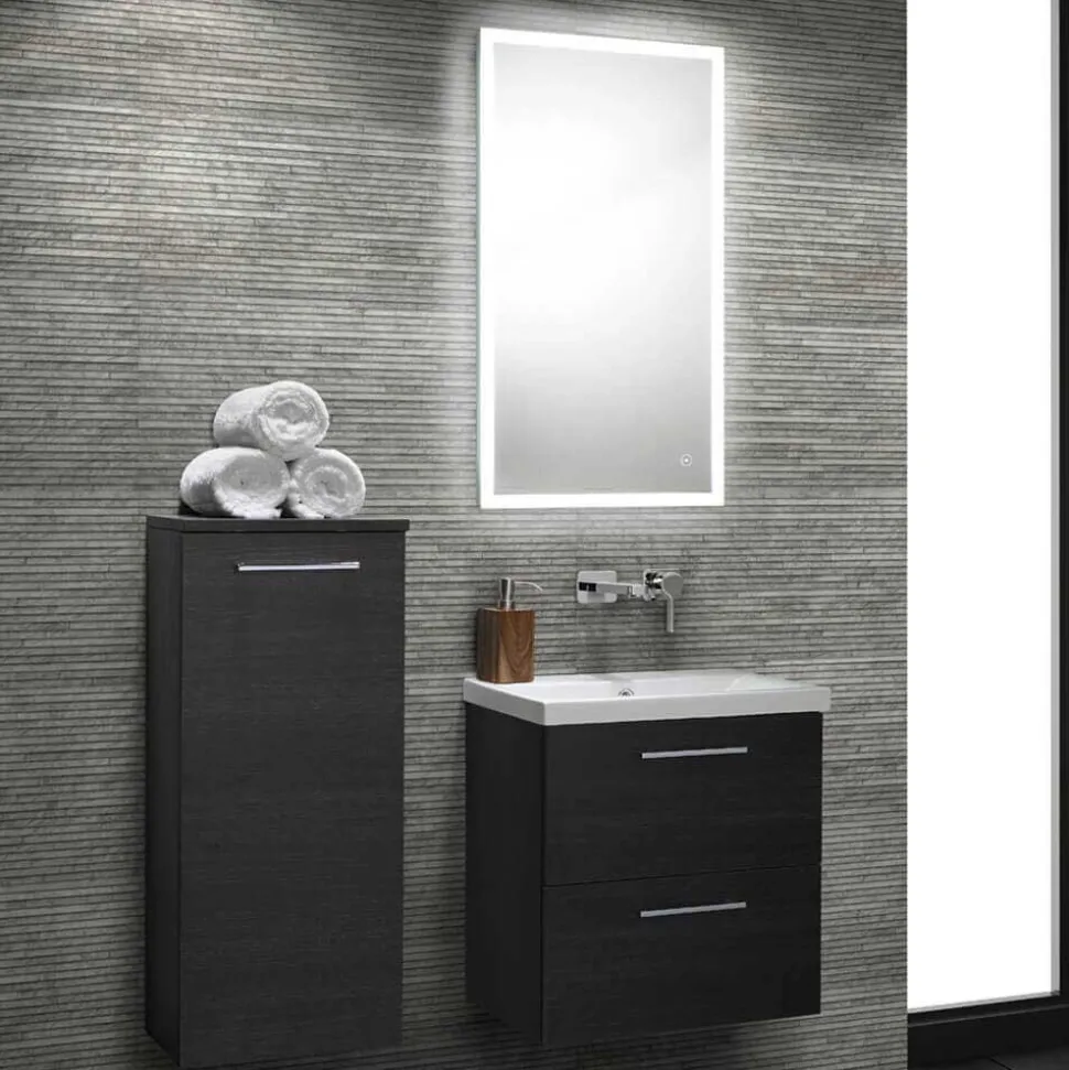 Harbour Glow LED Mirror with Demister Pad & Infrared Touch Button - 450 x 800mm