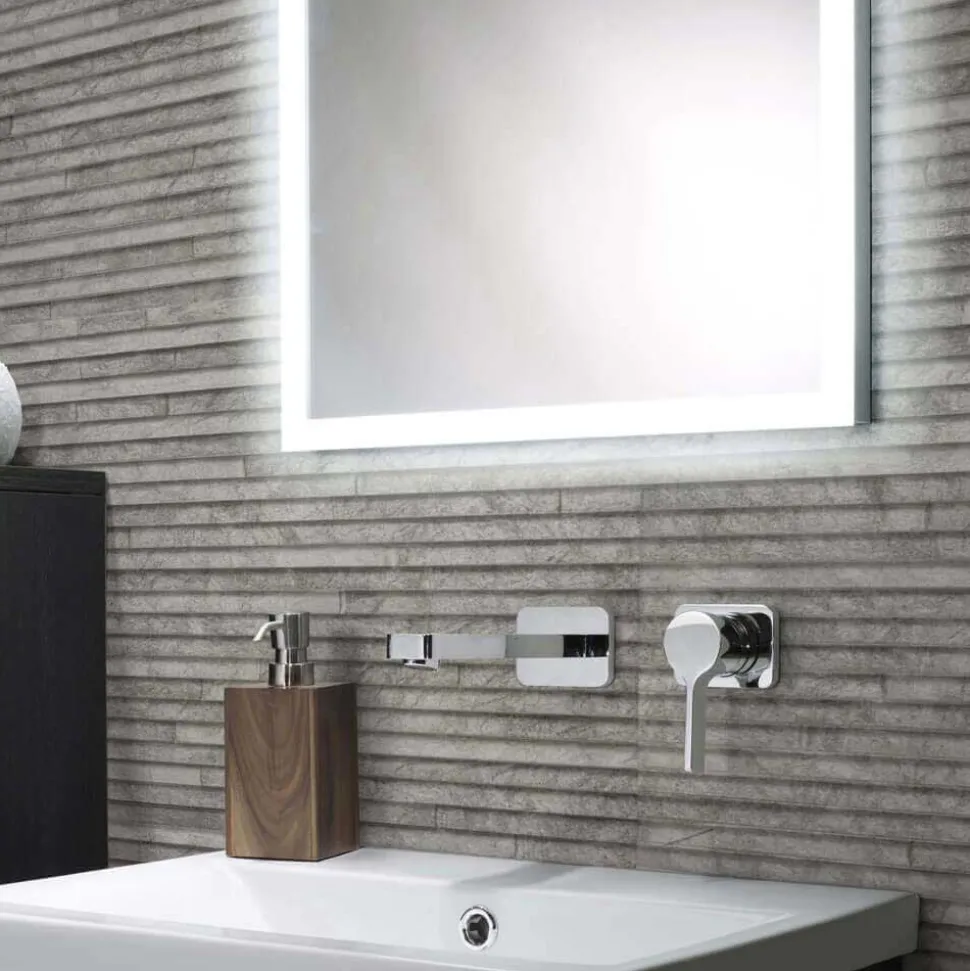 Harbour Glow LED Mirror with Demister Pad & Infrared Touch Button - 450 x 800mm