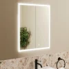 Harbour Glow Recessed Double Door LED Bathroom Mirror Cabinet - 600 x 700mm