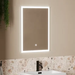 Harbour Glow Recessed Single Door LED Bathroom Mirror Cabinet - 500 x 700mm