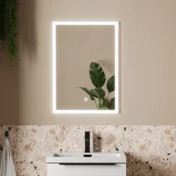 Harbour Glow Recessed Single Door LED Bathroom Mirror Cabinet - 500 x 700mm