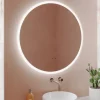 Harbour Glow Round LED Bathroom Mirror with Demister Pad & Colour Change Lights- 800mm