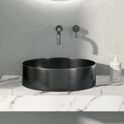 Harbour Gunmetal Round PVD Countertop Basin with Waste - 377mm