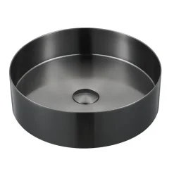 Harbour Gunmetal Round PVD Countertop Basin with Waste - 377mm