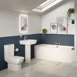 Harbour Icon Bathroom Suite with Rimless Toilet & Double Ended Bath