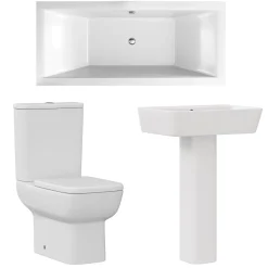 Harbour Icon Bathroom Suite with Rimless Toilet & Double Ended Bath