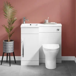 Harbour Icon Compact 900mm Furniture Suite inc. Vanity & Basin and Toilet Unit - Gloss White