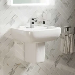 Harbour Icon 550mm 1 Tap Hole Basin & Semi Pedestal