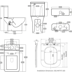 Harbour Icon Rimless Comfort Height Close Coupled Toilet & Soft Close Seat