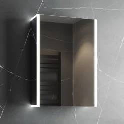 Harbour Icon Single Door LED Bathroom Mirror Cabinet with Demister Pad & Shaver Socket - 500 x 700mm