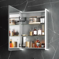 Harbour Icon Single Door LED Bathroom Mirror Cabinet with Demister Pad & Shaver Socket - 500 x 700mm