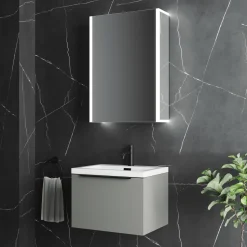 Harbour Icon Single Door LED Bathroom Mirror Cabinet with Demister Pad & Shaver Socket - 500 x 700mm