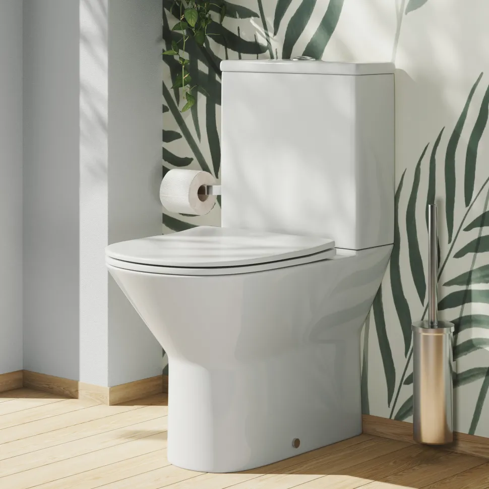 Harbour Identity Close Coupled Rimless Back to Wall Toilet & Soft Close Seat