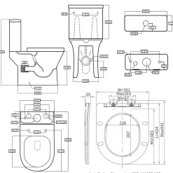 Harbour Identity Close Coupled Rimless Back to Wall Toilet & Soft Close Seat