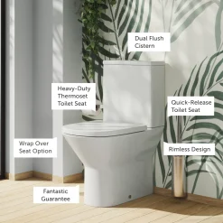Harbour Identity Close Coupled Rimless Back to Wall Toilet & Soft Close Seat