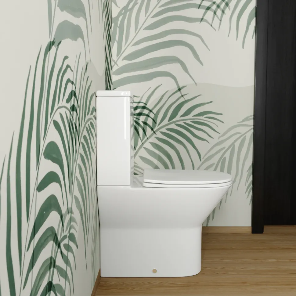Harbour Identity Close Coupled Rimless Back to Wall Toilet & Soft Close Seat