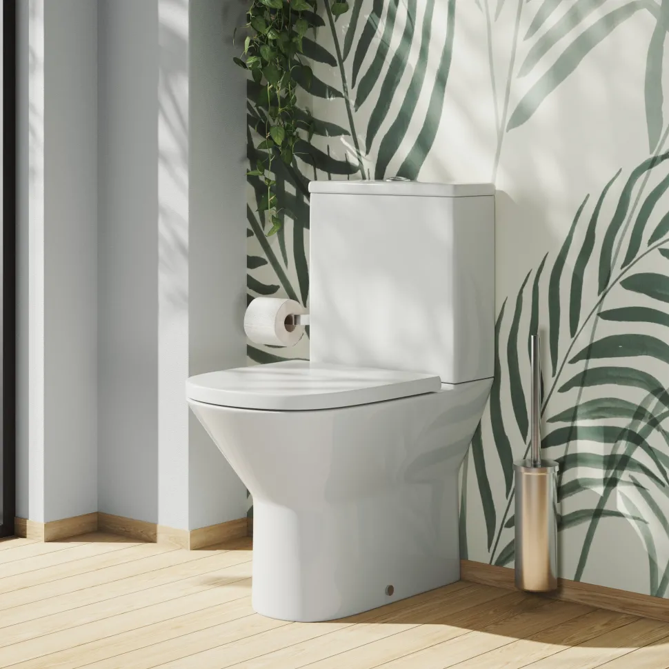 Harbour Identity Close Coupled Rimless Back to Wall Toilet & Soft Close Seat