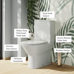 Harbour Identity Close Coupled Rimless Back to Wall Toilet & Soft Close Seat
