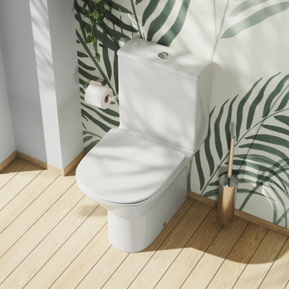 Harbour Identity Close Coupled Rimless Back to Wall Toilet & Soft Close Seat