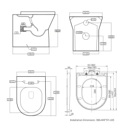 Harbour Identity Comfort Height Rimless Back to Wall Toilet & Soft Close Seat