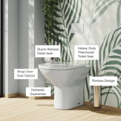 Harbour Identity Comfort Height Rimless Back to Wall Toilet & Soft Close Seat